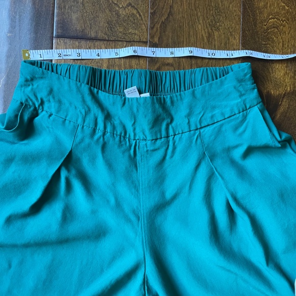High waisted flat front wide leg Kelly emerald green dress pants - Picture 12 of 14